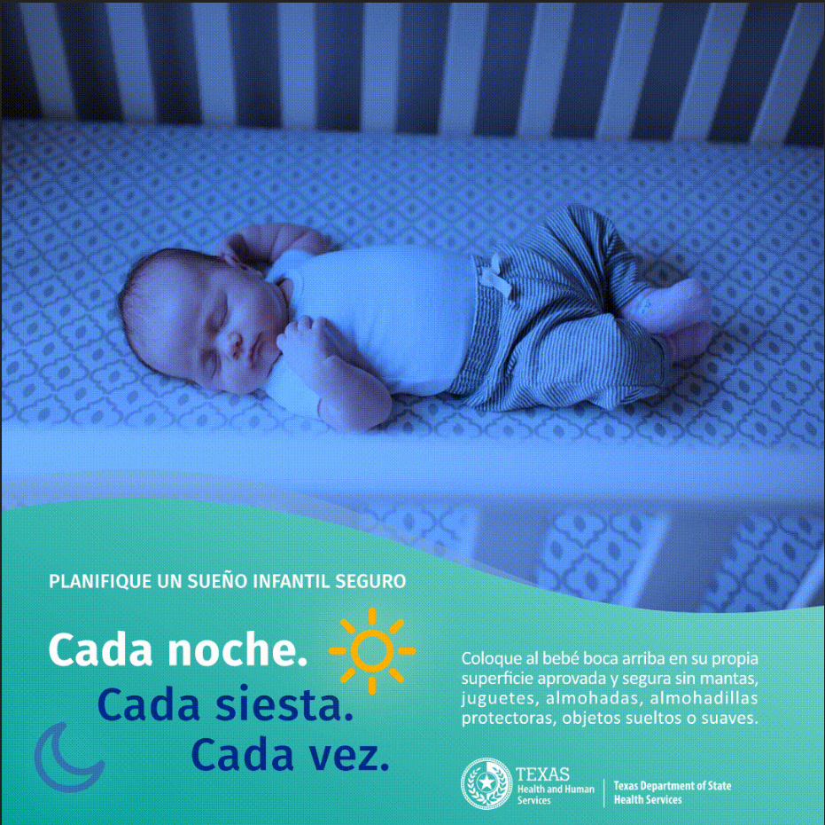 Cada noche. Cada siesta. Cada vez. Bebe en un cuna. 